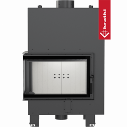 Топка с теплообменником Kratki PRO MBM/PW/10/L/BS/W угловое стекло слева