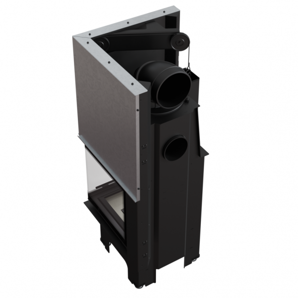 Топка Kratki PRO VNP/480/480, Г-образное стекло справа, гильотина