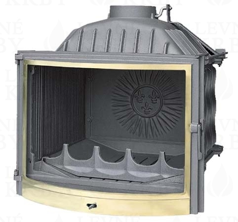 Топка DECO 735 BR боковое открытие дверцы латунный фасад