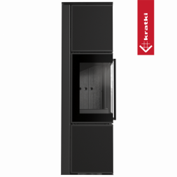 Печь Kratki PRO TORA/M 8 кВт Nero Assoluto (Черная футеровка, с доводчиком)