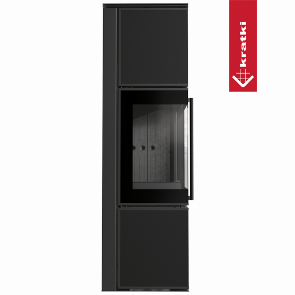 Печь Kratki PRO TORA/M 8 кВт Nero Assoluto (Черная футеровка, с доводчиком)